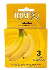 Trustex Flavored Lubricated Condoms - 3 Pack - Banana