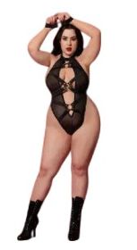 Fetish Teddy and Restraints Dmnd - Queen Size - Black