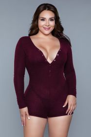 1882 Nala Romper (Color:: Burgundy, BLK: 1X)