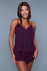 2145 Emery Cami and Short Set (Color:: Violet, BLK: S)