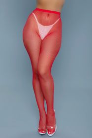 2302 Up All Night Pantyhose (Color:: Red, BLK: OS)