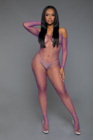 2359 Catch Me Bodystocking (Color:: Purple, BLK: OS)