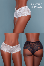 2204 Hayden Boyshort 3 Pack (Color:: Pink/Nude/Black, BLK: XL)