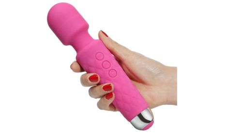 10 Frequency Magic Wand Powerful Vibrator Clitoris Simulator Vibrating Dildo (Color:: Pink)