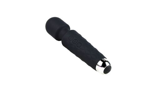 10 Frequency Magic Wand Powerful Vibrator Clitoris Simulator Vibrating Dildo (Color:: Black)