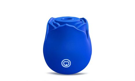 Rose Shape Sucking Vibrator G-spot Private Parts Sex Toy 7 Speed Waterproof (Color:: Blue)