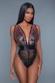 2012 Estella Bodysuit (Color:: Black/Pink, BLK: L)