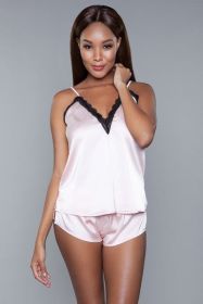 1962 Luna Cami and Short Set (Color:: Blush Pink, BLK: 1X)
