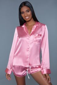 2029 Sadie PJ set (Color:: Pink, BLK: 2X)