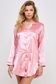 BW1788 Kimberly Satin Sleepshirt (Color:: Dusty Rose, BLK: L)