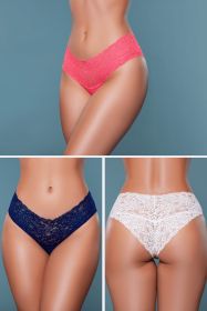 21983PK Nessa Briefs 3 Pack (Color:: Pink/Coral/Navy Blue, BLK: L)